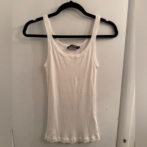 Dolce & Gabbana White Ribbed Tank Top - Size S